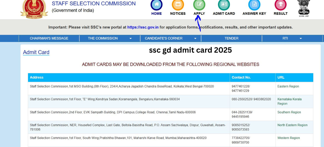 SSC GD Admit Card 2025 : Check Release Date, Download Steps & Exam Details