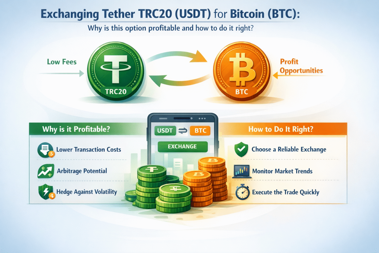 Exchanging Tether TRC20 (USDT) for Bitcoin (BTC)