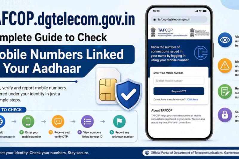 TAFCOP.dgtelecom.gov.in: Complete Guide to Check Mobile Numbers Linked to Your Aadhaar